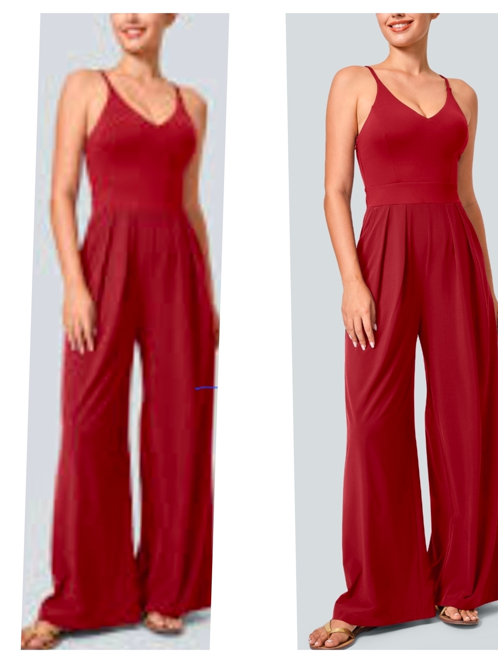 HALARA Red Wide-Leg Jumpsuit Size Large - Picture 2 of 6